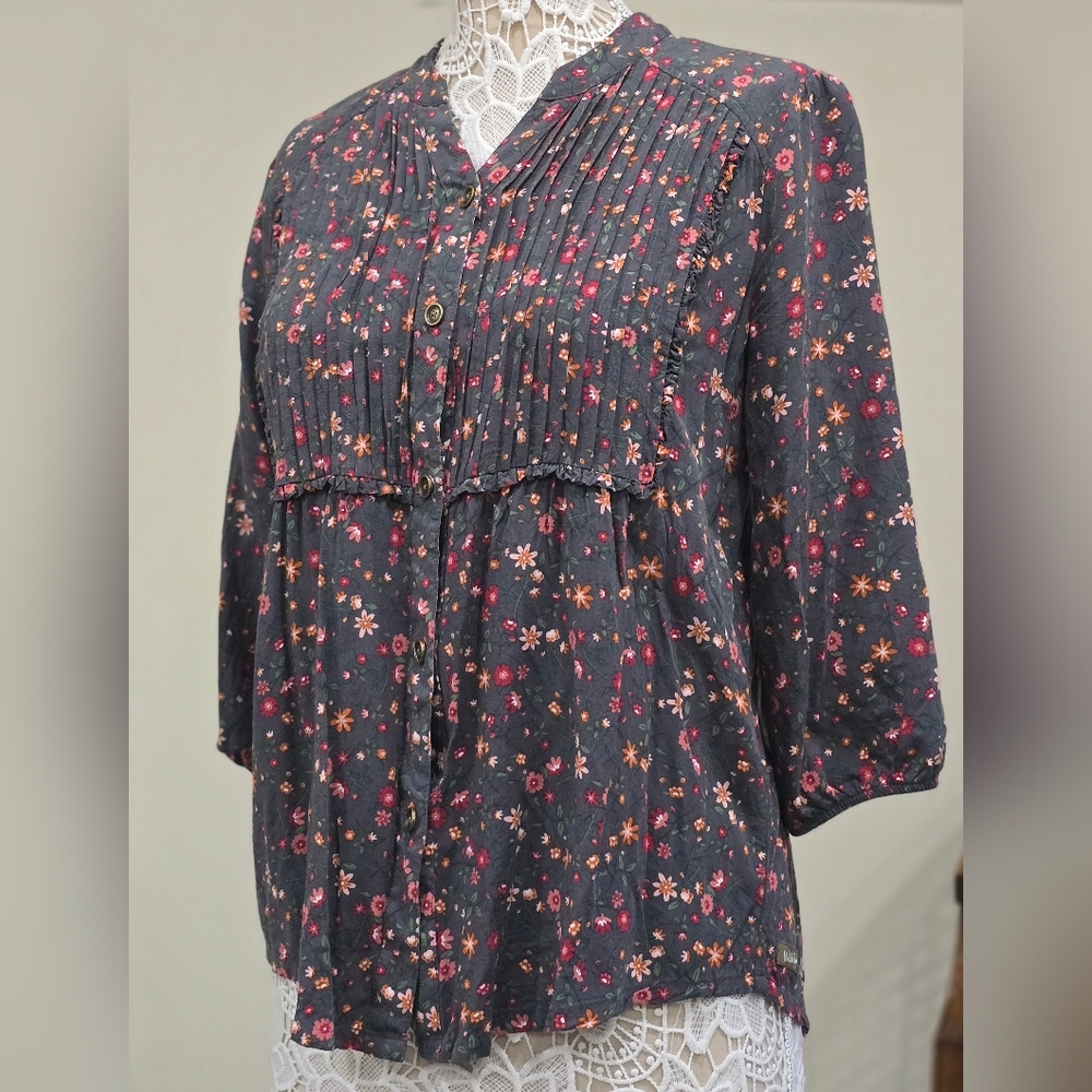 Matilda Jane Floral Ruffle Font Blouse Sz M
